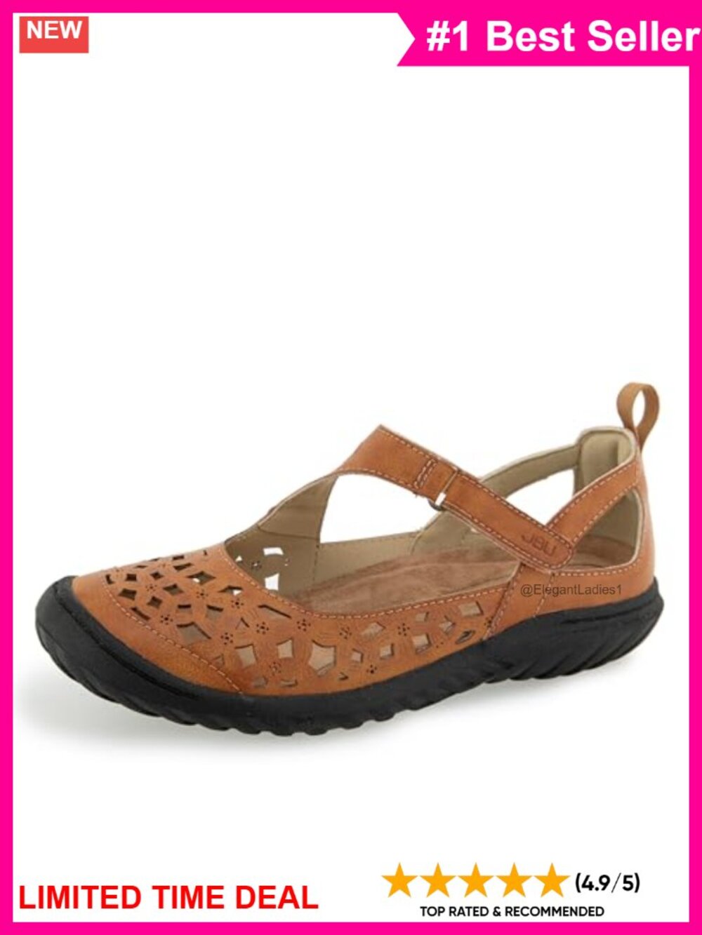 APMA Accepted Comfort Flats with Removable EVA Insole and Adjustable Hook &